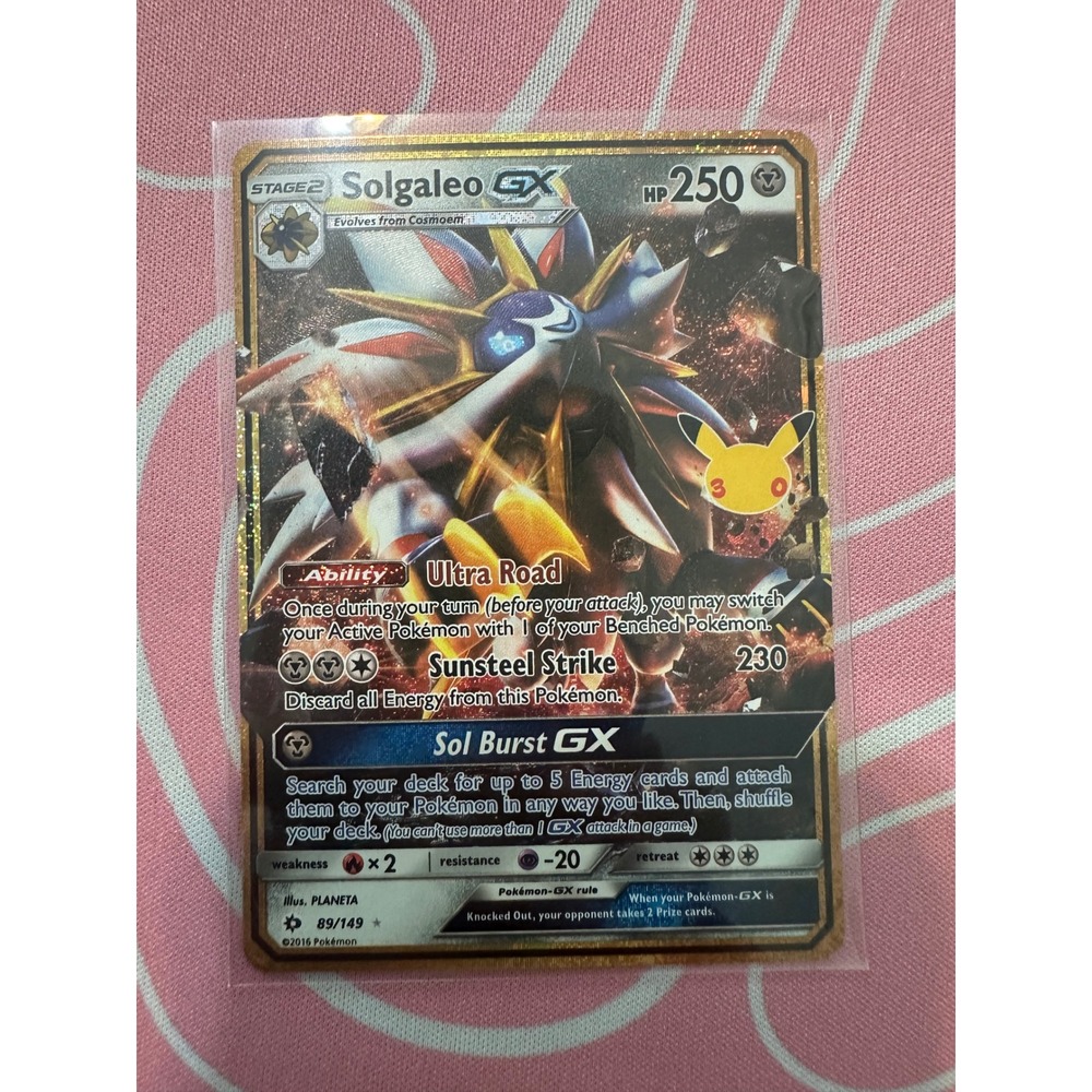 Pokemon Solgaleo GX 89/149 Celebrations Classic Collection Gold Holo Rare NM